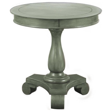 Hene Transitional Antique Living Room Round End Table