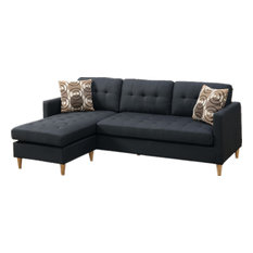 50 Most Por Midcentury Modern Sectional Sofas For 2018 Houzz Infinity 2 Piece Reversible Sectional Sofa Chaise Set With Accent Pillows Black