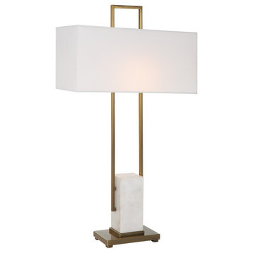 Column White Marble Table Lamp