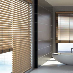 American Blinds Signature Wood Blinds in Pale Ivory - Venetian Blinds