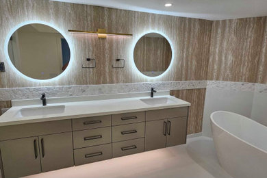Inspiration for a contemporary bathroom remodel in Miami