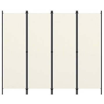 vidaXL Room Divider 4 Panel Freestanding Folding Privacy Screen Office White