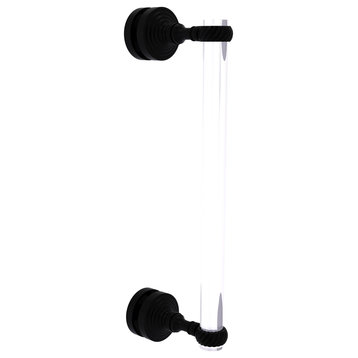 Pacific Grove 12" Twisted Accent Single Side Shower Door Pull, Matte Black