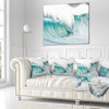 Massive Blue Waves Breaking Beach Seashore Throw Pillow, 16"x16"