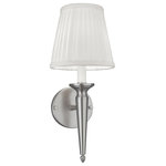 Norwell Lighting - Georgetown 1 Light Wall Sconce, Brushed Nickel - Neoclassical in style, the Georgetown sconce features a classic tapered drop, a rounded back plate, and a crisp white pleated shade.