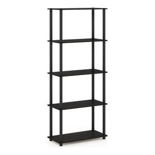 4-Tier Multipurpose Shelf Display Rack With Classic Tubes, Columbia  Walnut/Black - Transitional - Display And Wall Shelves - by Virventures |  Houzz