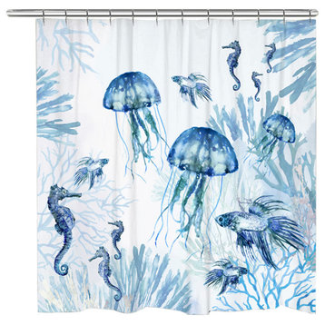 Underwater Blues Shower Curtain
