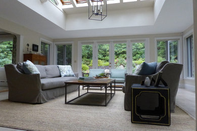 Family room - transitional family room idea in Boston