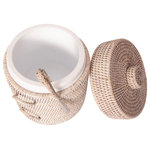 Artifacts Trading Company - Artifacts Rattan™ Ice Bucket With Tongs, White Wash, Large - Our rattan insulated ice buckets will turn your next gathering into an event!