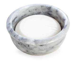 Bey-Berk International BB15 Solid Marble Shaving Bowl ; Gray & White