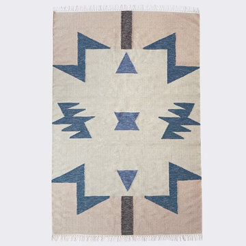 FERM LIVING - KELIM RUG - BLUE TRIANGLES - LARGE