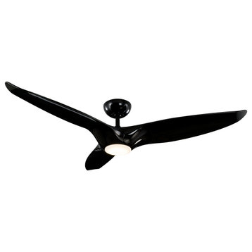 Morpheus III 60" Indoor/Outdoor Smart Ceiling Fan, Gloss Black, 3500K Light Kit