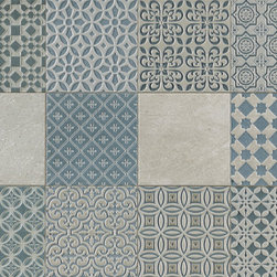 Patterned Feature Tiles - Marbella Blue - Decorative Tiles & Border Tiles
