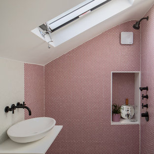 Skandinavische Badezimmer mit offener Dusche Ideen, Design & Bilder