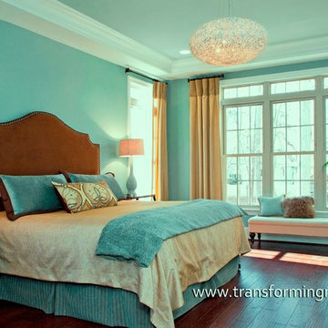 Tall drapes with contrast banding