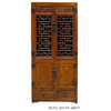 Chinese Brown Open Panel Storage Tall Cabinet Bookcase
