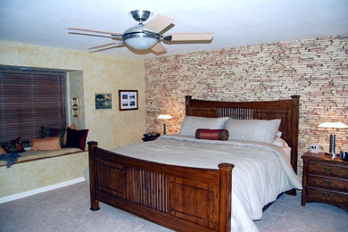 Bedroom - rustic bedroom idea in New York