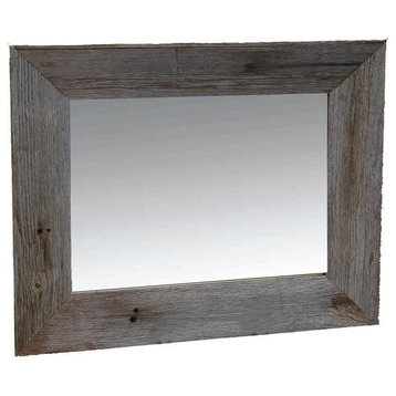 Rustic Mirror, Aspen Style With Beveled Barnwood Edge, 22x26