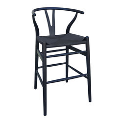 Wishbone Counter Stool in Black - Bar Stools And Counter Stools