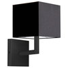 Lucas Modern Contemporary Wall Sconce, Matte Black With Black Shade