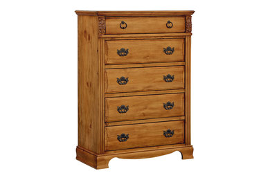 Standard Furniture Georgetown 5 Drawer Chest, Mellow Honey Pine