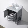 Winterfell 30" Single Bath Vanity in Gray with Marble Top and Square Sink