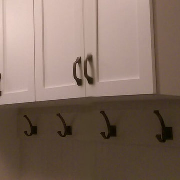 Mudroom closets and coat rack