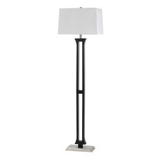 Hotel 1 Light Floor Lamp, Brushed Steel and Espresso