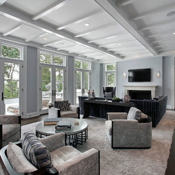Lakefront Transitional great room