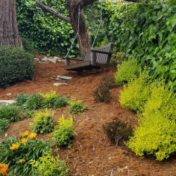 View Toward the Swinging Bench with Layered Planting