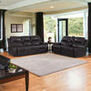Two Piece Indoor Brown Faux Leather Five Person Seating Set