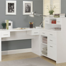 Kayla White Corner Desk | modGSI - Desks And Hutches