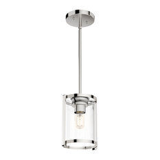 Hunter Astwood Collection 1-Light Cylinder Pendant, Polished Nickel