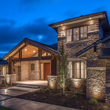 Modern Mountain Home | Outdoor Security Lighting - Elkhorn Nebraska