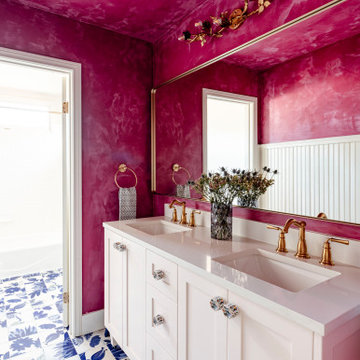 San Juan Capistrano Magenta Limewash Bathroom