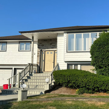 Bellmore Siding - Glacier White & Mission Point Stone | Alpha Windows & Siding