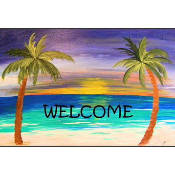Trpical Sunset Welcome, 24"x36" Carpet