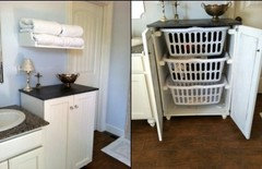 Laundry room - half-bath divider