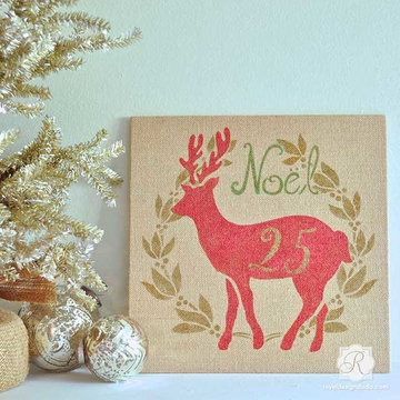 DIY Christmas Decorations & Crafts with Stencils