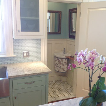 Victorian kitchen, custom cabinets