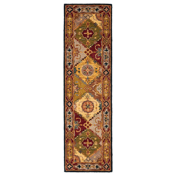 Safavieh Heritage Collection HG512 Rug, Multi/Red, 2'3" X 6'