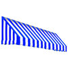 Awntech 10' San Francisco Acrylic Fabric Fixed Awning, Bright Blue/White Stripe