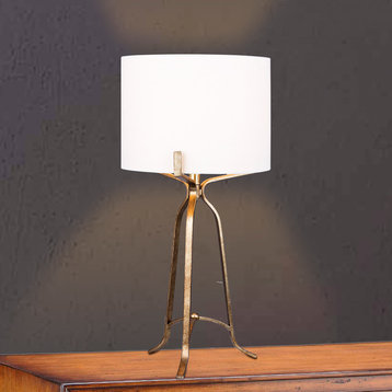 Metal Table Lamp in Champagne Gold, 27.5"