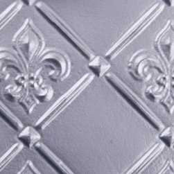WC 80 Faux Tin - Backsplash Roll - Fleur de Lis - 3 " Pattern - Silver - Wallpaper