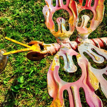 Whimsical garden art sculptures