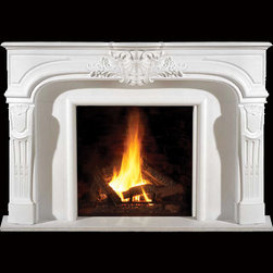 Salerno Stone Fireplace Mantel - Indoor Fireplaces