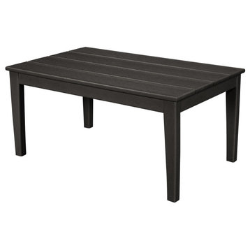 Polywood Newport 22"x36" Coffee Table, Black