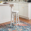 Linon Sims Wood Round Counter Stool in White