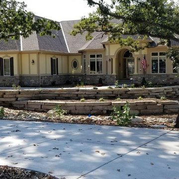 Outcropping Retaining Walls and Dry Creek Bed