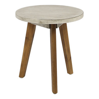 Irene Outdoor Acacia Wood Coffee Table Light Gray